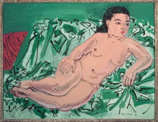 Nude on Blue Sofa (Nude Model Rosetti)