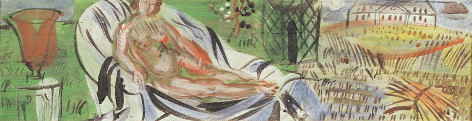 Nudo con vaso rosso (olio su tela)