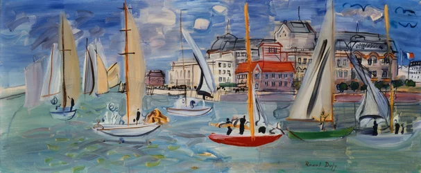 Regate nel porto di Trouville-Deauville, 1938 circa (olio su tela)