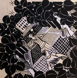 Tennis (penna e inchiostro e gouache su carta)