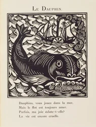 Il delfino, illustrazione da "Il Bestiario" o "Il corteo di Orfeo".