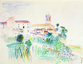 Villaggio in Provenza (acquerello su carta)