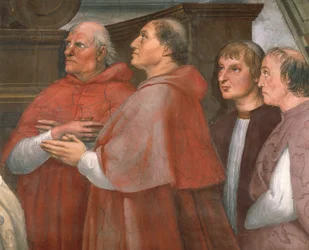 Cardinale Raffaele Riario con astanti (dettaglio)