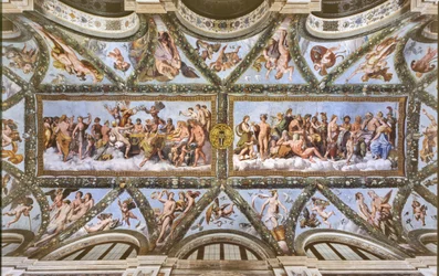 Vista delle volte della Loggia di Cupido e Psiche