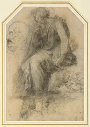 Un santo maschio, seduto (San Paolo): Studio per la Disputa