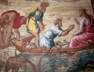 Cartone del miracolo della pesca miracolosa