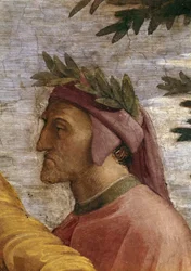 Disputa. Dettaglio: Dante Alighieri Affresco nella Stanza della Segnatura, ca. 1510-1511