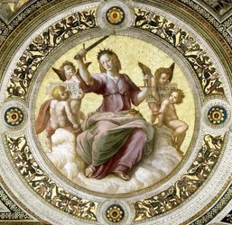 Giustizia, affresco nella Stanza della Segnatura, ca 1510-1511