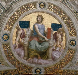 La Filosofia. Affresco sul soffitto nella Stanza della Segnatura, ca. 1510-1511