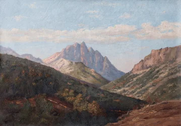 Paesaggio, montagne (olio su tela)