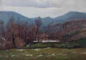 Paesaggio con stagno, marzo 1905 (olio su tavola)