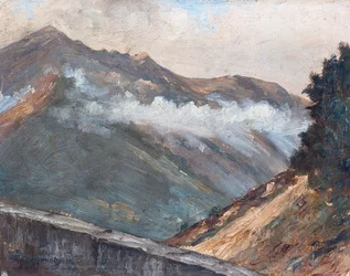 Paesaggio pirenaico a Cauterets (olio su tavola)