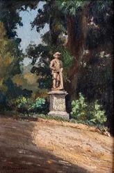Statua di un giardiniere in un parco