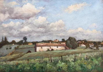 Vigneti (Côtes de Bourg) a Bayon (olio su tavola)