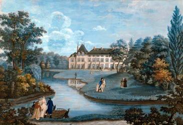 Veduta della facciata e del parco del castello di Malmaison. Acquerello di Regina Catherine Carrey. Inizio 19° secolo