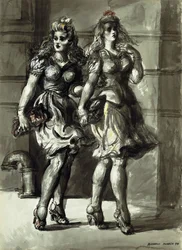 Due giovani donne a passeggio