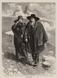 Una reminiscenza, il defunto Lord Tennyson e la sua infermiera a Freshwater Downs (incisione)