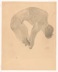 Uomo nudo chinato