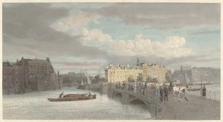 Veduta del ponte Halvemaansbrug presso l