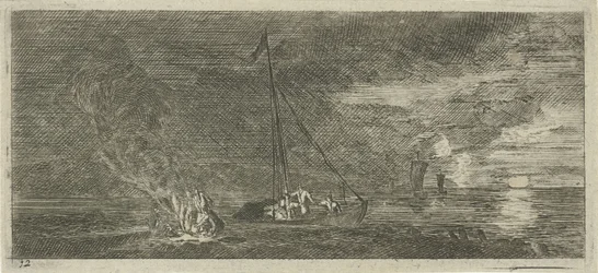 Paesaggio marino di notte
