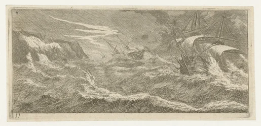 Navi a vela in una tempesta