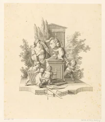 Rappresentazione allegorica con un busto di Jacob Otten Huslij