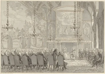 Accoglienza del Principe Guglielmo V e Guglielmina di Prussia nella Sala del Consiglio del Municipio di Amsterdam