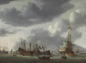 Scena del porto di Amsterdam, c. 1654-1655