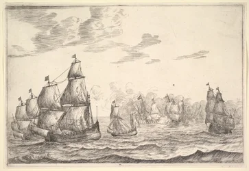 Scena di battaglia navale