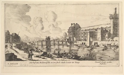 Veduta del Louvre e delle Tuileries, da Vedute di Parigi e dintorni, tavola 1, XVII secolo