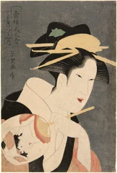 Bellezze dei quartieri del piacere (Seiro bijin awase): la padrona della casa da tè Izumiya
