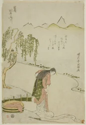 Il fiume gioiello Chofu nella provincia di Musashi, da una serie senza titolo di Sei fiumi gioiello