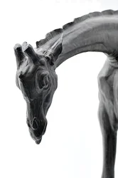 Grande giraffa con testa abbassata, modellata 1909-10, fusa prima del 1913