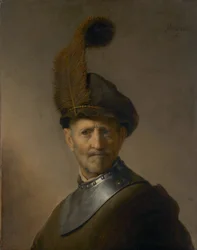 Un vecchio in costume militare