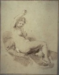 Nudo Femminile Disteso con Braccio Sollevato, c.1665