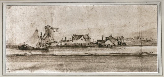 Il Piccolo Mulino, visto da Amsteldijk (Penna e lava, bistre)