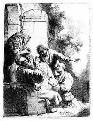 Il mantello di Giuseppe portato a Giacobbe, 1633 circa (acquaforte)