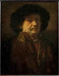 Rembrandt, Autoritratto in pelliccia con catenina d