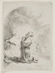 San Girolamo in preghiera: stampa ad arco
