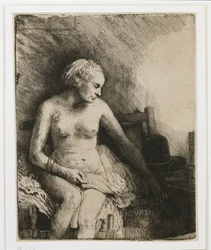 Una donna al bagno con un cappello accanto, 1658