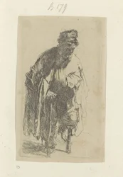 Mendicante con una gamba di legno