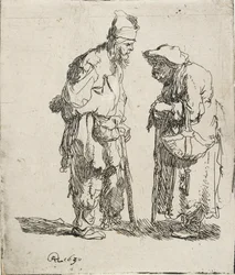 Mendicante e mendicante donna che conversano, 1630