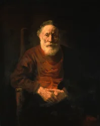 Ritratto di un vecchio in abito rosso