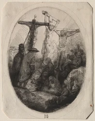 Cristo crocifisso tra due ladroni: un piatto ovale, c. 1641
