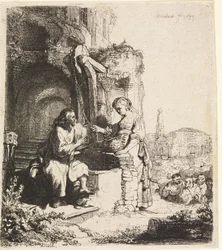 Cristo e la donna di Samaria tra le rovine