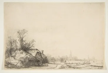 Cottage accanto a un canale con vista su Ouderkerk, ca. 1641