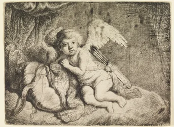 Cupido a riposo, da un dipinto precedentemente attribuito a Rembrandt