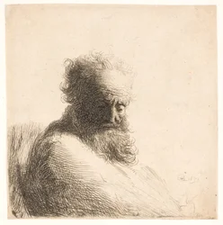 Vecchio, uomo barbuto. Busto