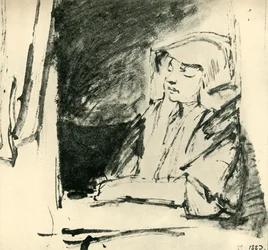 Ragazza addormentata in una finestra, c1655, 1943