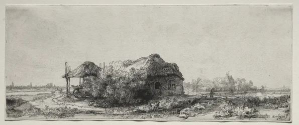 Paesaggio con un Cottage e un Fienile: Oblungo
